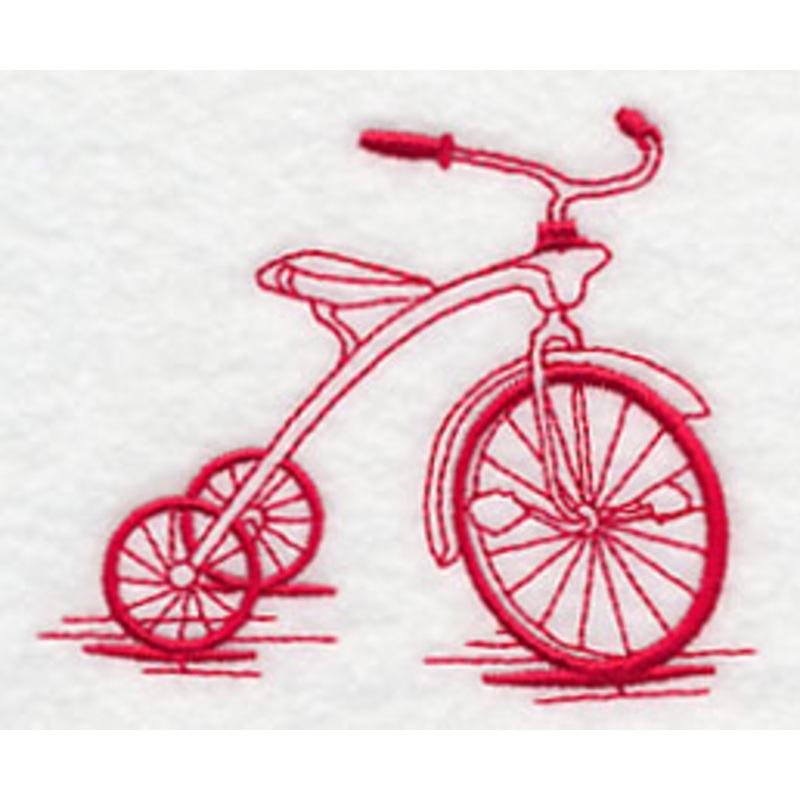 Antique Bicycle 5 (Redwork)|2.71″ x 3.26″ / 68.85mm x 82.87mm|1.64″ x 1.97″ / 41.63mm x 50.04mm|All Sizes