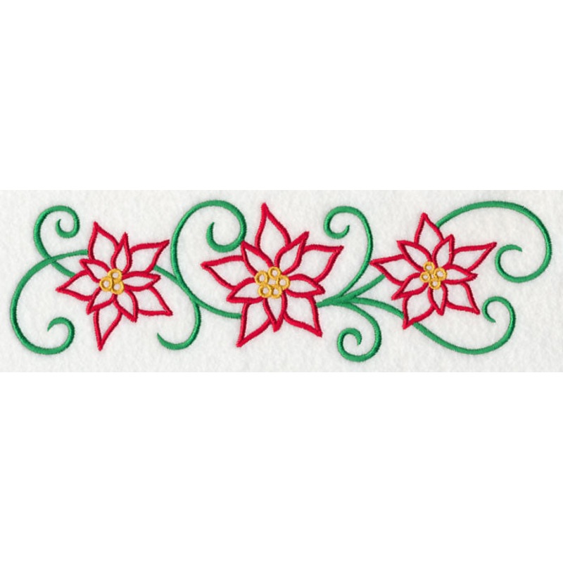 Art Nouveau Pretty Poinsettias Border