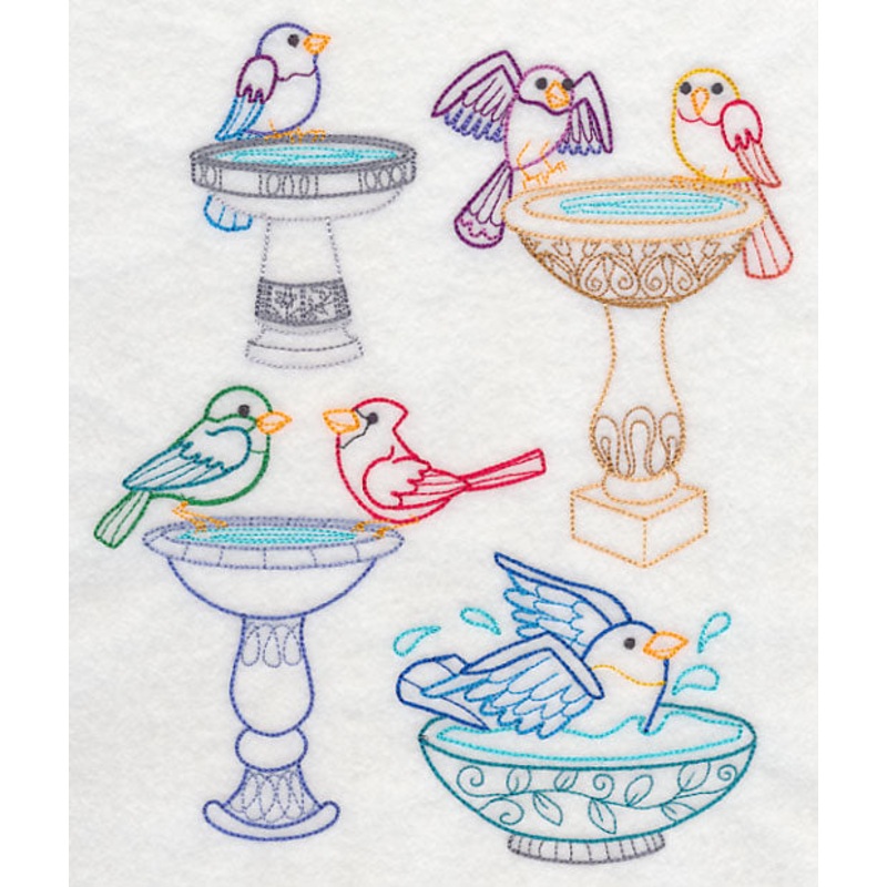 Bath Time Birds (Vintage)|8.21″ x 6.9″ / 208.61mm x 175.27mm|7.8″ x 6.56″ / 198.23mm x 166.55mm|6.98″ x 5.86″ / 177.17mm x 148.86mm|5.78″ x 4.85″ / 146.73mm x 123.28mm|All Sizes