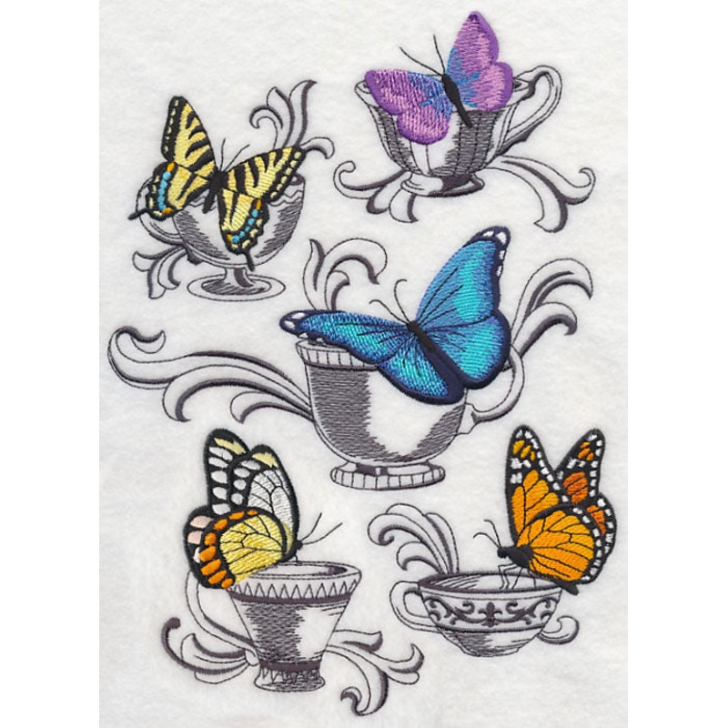 Butterflies at Tea Time|9.49″ x 6.9″ / 241.05mm x 175.26mm|7.81″ x 5.68″ / 198.37mm x 144.27mm|6.67″ x 4.86″ / 169.42mm x 123.44mm|All Sizes
