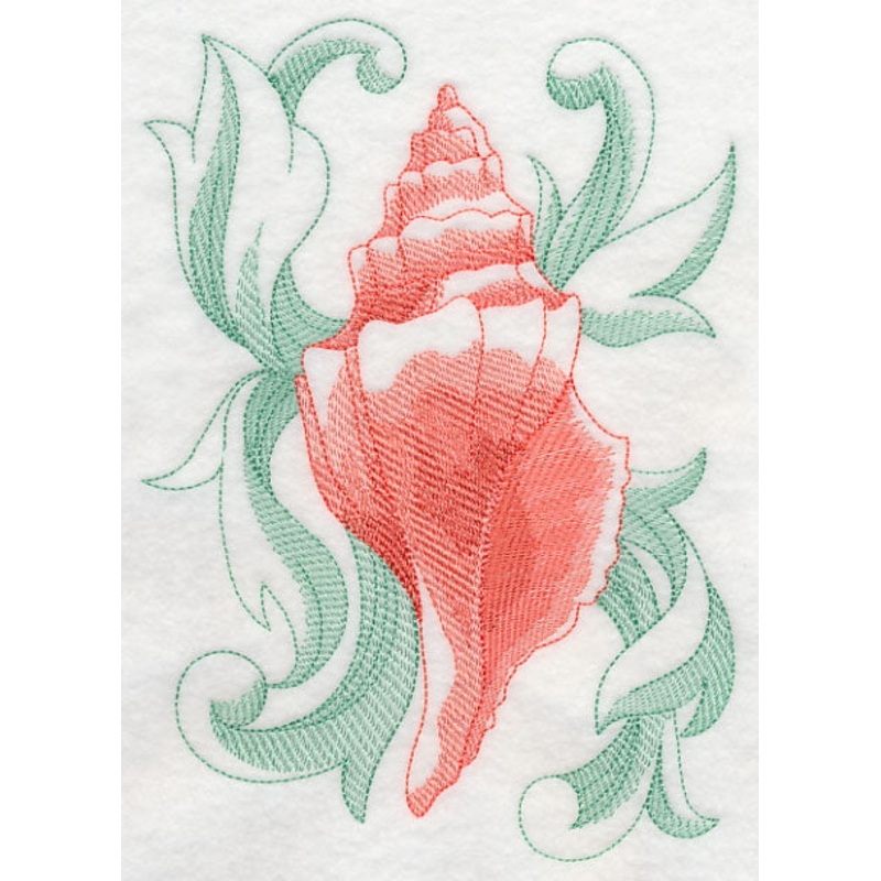 Conch Shell with Baroque Background