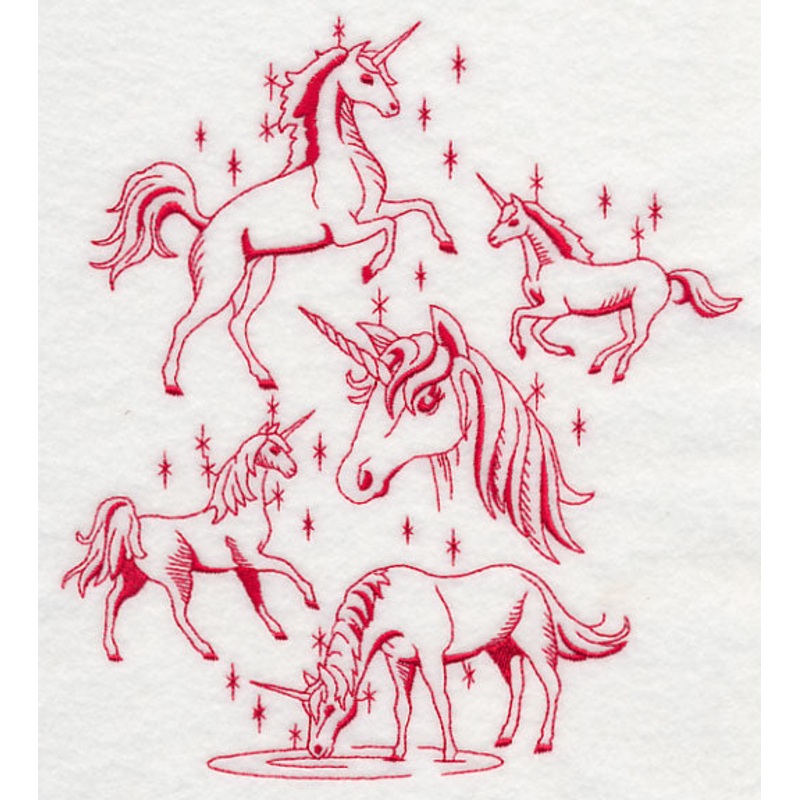 Unicorn Magic (Redwork)|7.67″ x 6.9″ / 194.71mm x 175.21mm|6.5″ x 5.85″ / 165.08mm x 148.47mm|5.39″ x 4.85″ / 136.85mm x 123.09mm|All Sizes