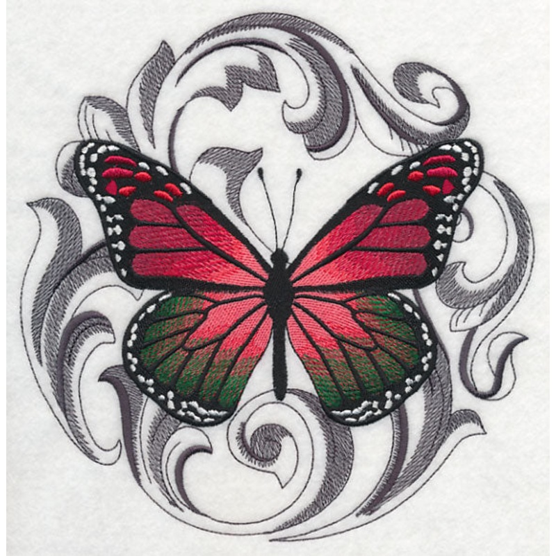 Christmas Butterfly with Baroque Background