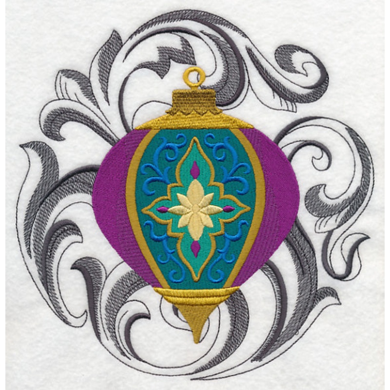 Christmas Ornament with Baroque Background