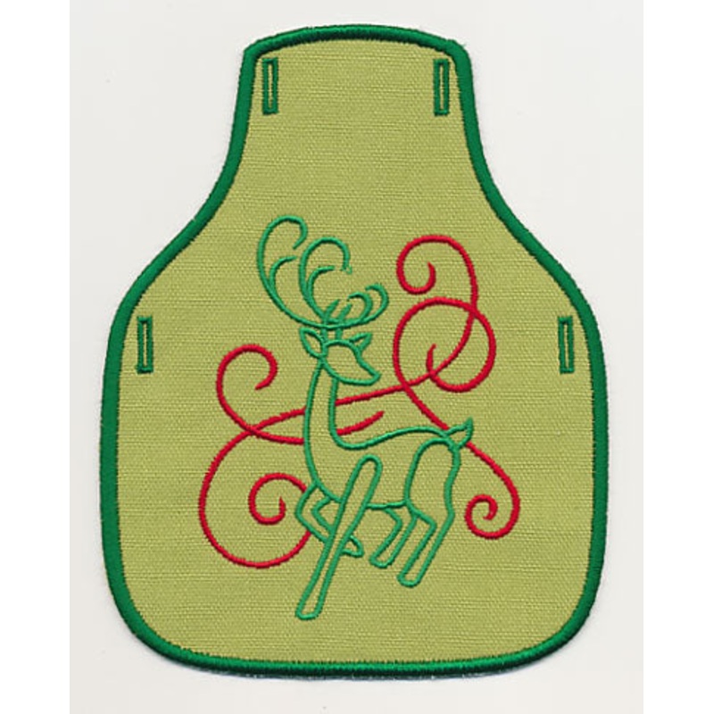 Art Nouveau Reindeer Bottle Apron (In-the-Hoop)