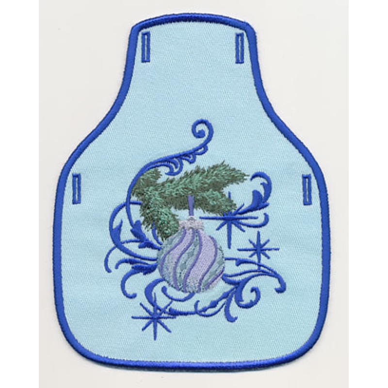 Blue Christmas Ornament and Echo 1 Bottle Apron (In-the-Hoop)