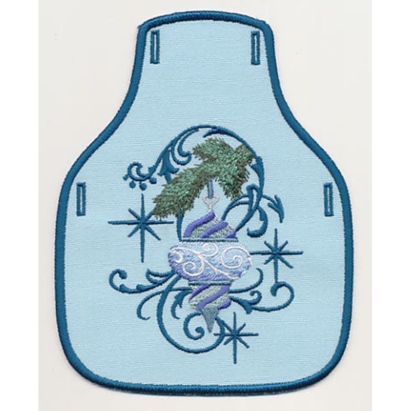 Blue Christmas Ornament and Echo 2 Bottle Apron (In-the-Hoop)