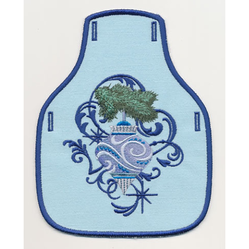 Blue Christmas Ornament and Echo 3 Bottle Apron (In-the-Hoop)