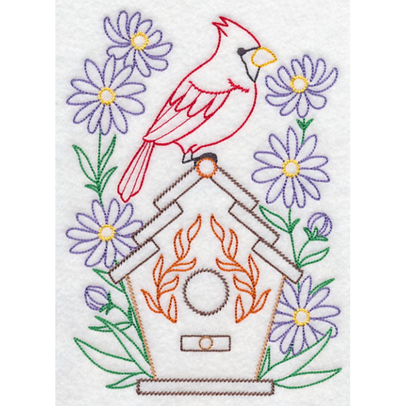 Cardinals and Asters (Vintage)