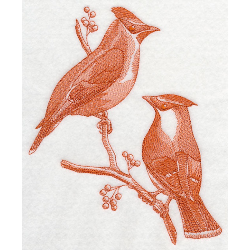 Cedar Waxwings (Toile)|8.42″ x 6.88″ / 213.75mm x 174.67mm|7.78″ x 6.36″ / 197.61mm x 161.54mm|7.19″ x 5.88″ / 182.7mm x 149.29mm|5.93″ x 4.85″ / 150.68mm x 123.13mm|All Sizes