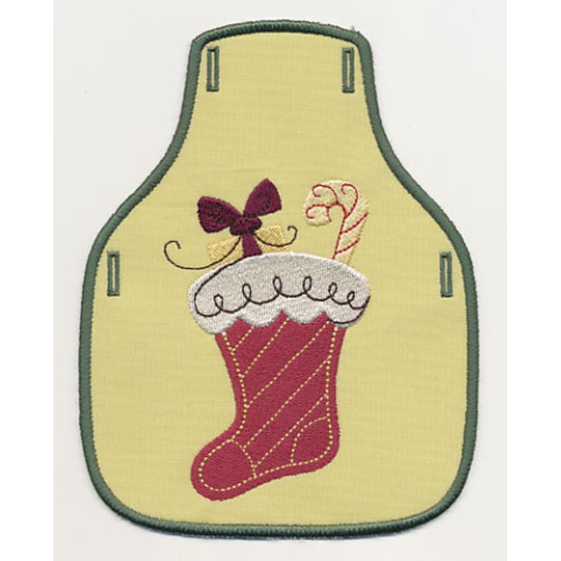 Christmas Doodle Stocking Bottle Apron (In-the-Hoop)