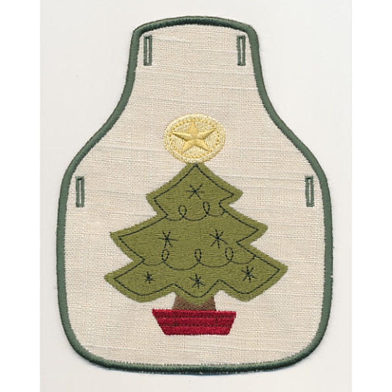 Christmas Doodle Tree Bottle Apron (In-the-Hoop)