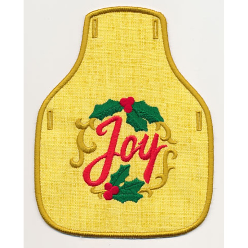 Christmas Joy Bottle Apron (In-the-Hoop)