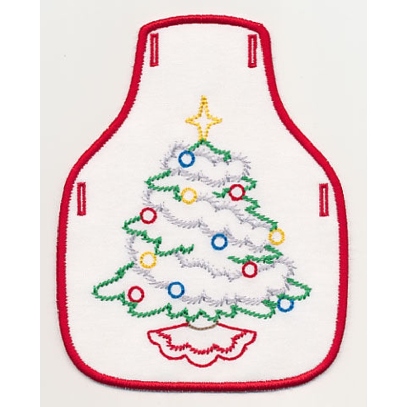 Christmas Tree Classic Bottle Apron (In-the-Hoop)