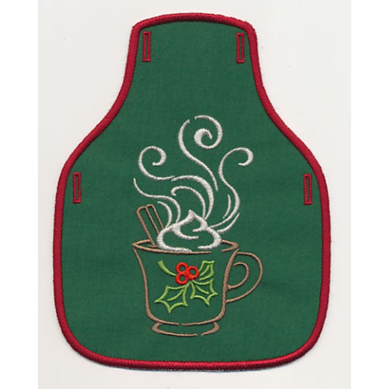 Cup of Christmas Cheer Bottle Apron (In-the-Hoop)