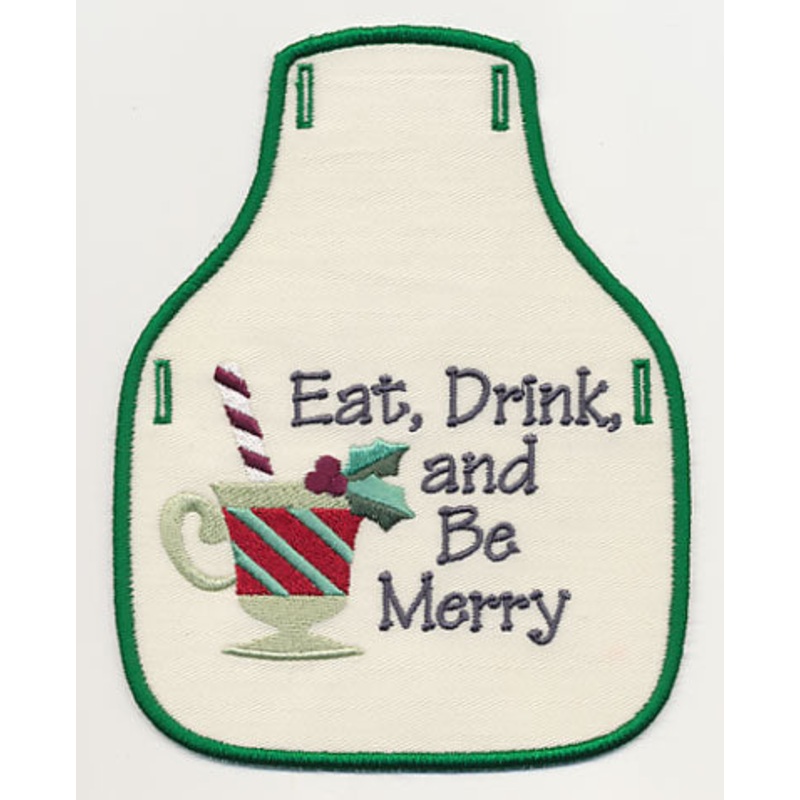 Eat, Drink, and Be Merry Bottle Apron (In-the-Hoop)