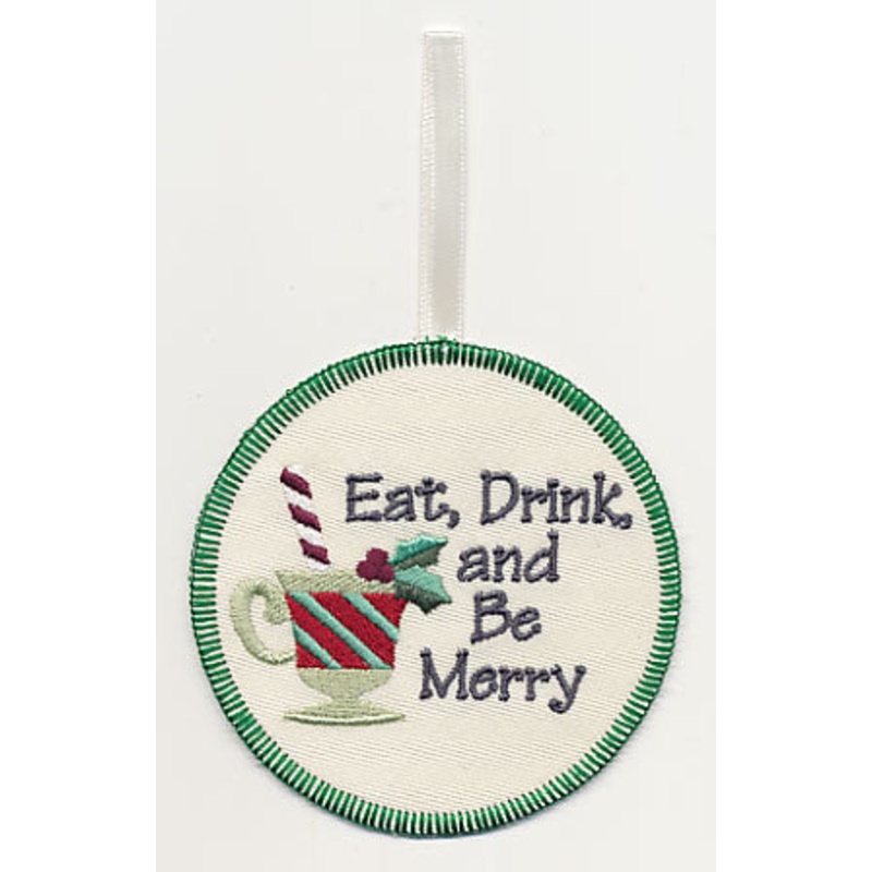 Eat, Drink, and Be Merry Ornament (In-the-Hoop)