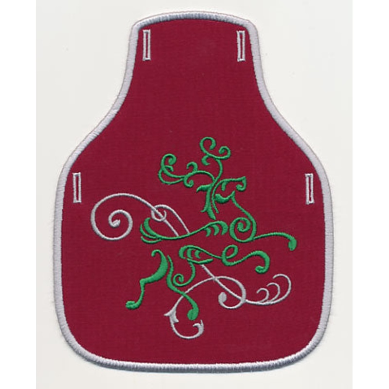 Fa La La Filigree Reindeer Bottle Apron (In-the-Hoop)