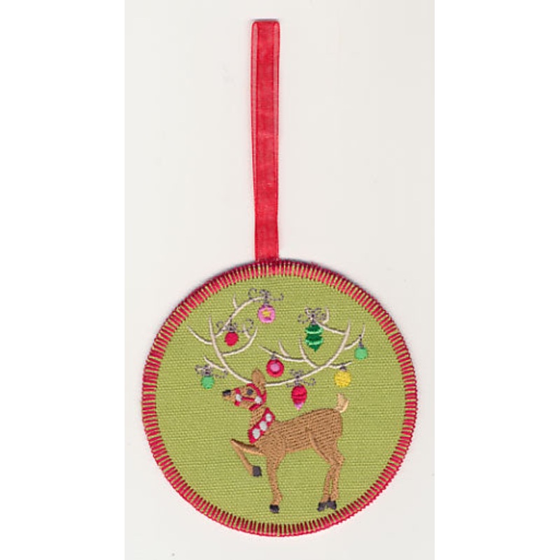 Tree Trimming Reindeer 2 Ornament (In-the-Hoop)