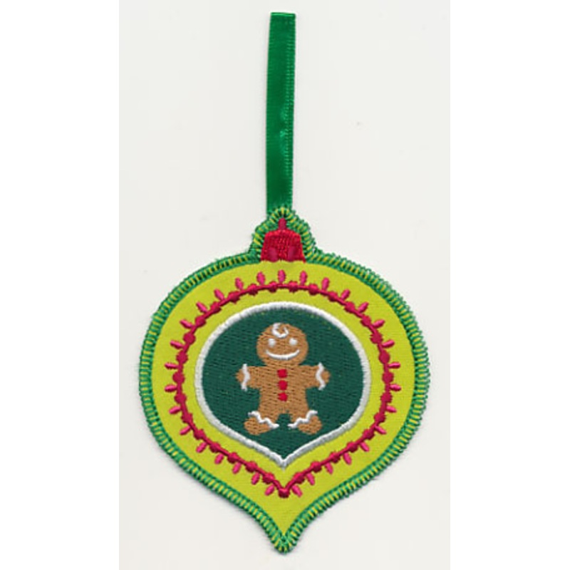 Christmas Ornament with Sweet Gingerbread (In-the-Hoop)