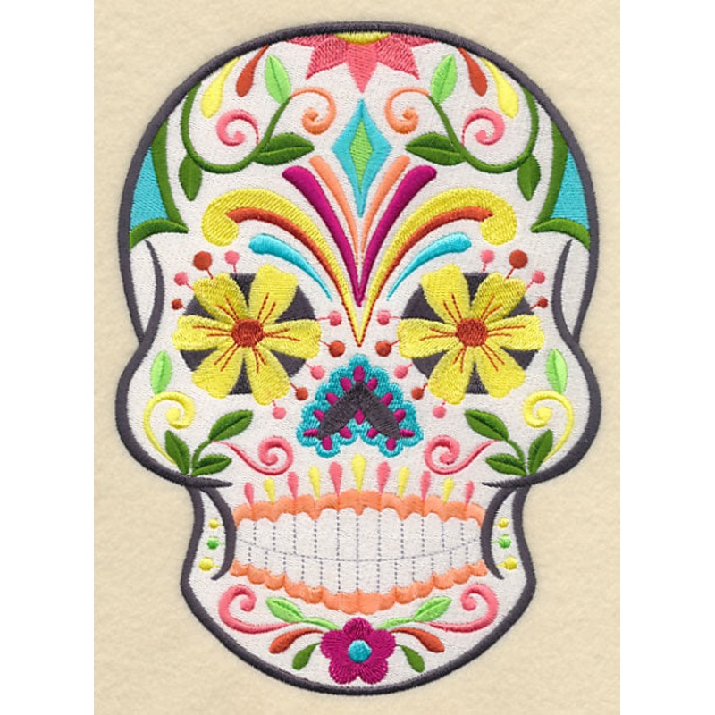 Flor de Fiesta Sugar Skull|8.08″ x 5.88″ / 205.23mm x 149.35mm|6.7″ x 4.87″ / 170.18mm x 123.7mm|3.88″ x 2.83″ / 98.55mm x 71.88mm|All Sizes