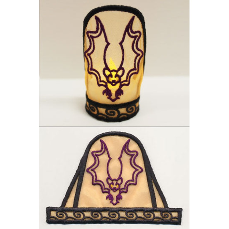 Flying Bat Tea Light Wrap (In-the-Hoop)