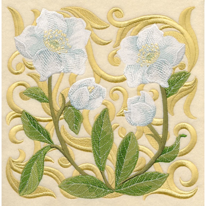 Blooming Lenten Rose Square|7.75″ x 7.81″ / 196.73mm x 198.42mm|6.86″ x 6.92″ / 174.16mm x 175.67mm|5.86″ x 5.91″ / 148.76mm x 150.06mm|4.86″ x 4.9″ / 123.36mm x 124.46mm|All Sizes
