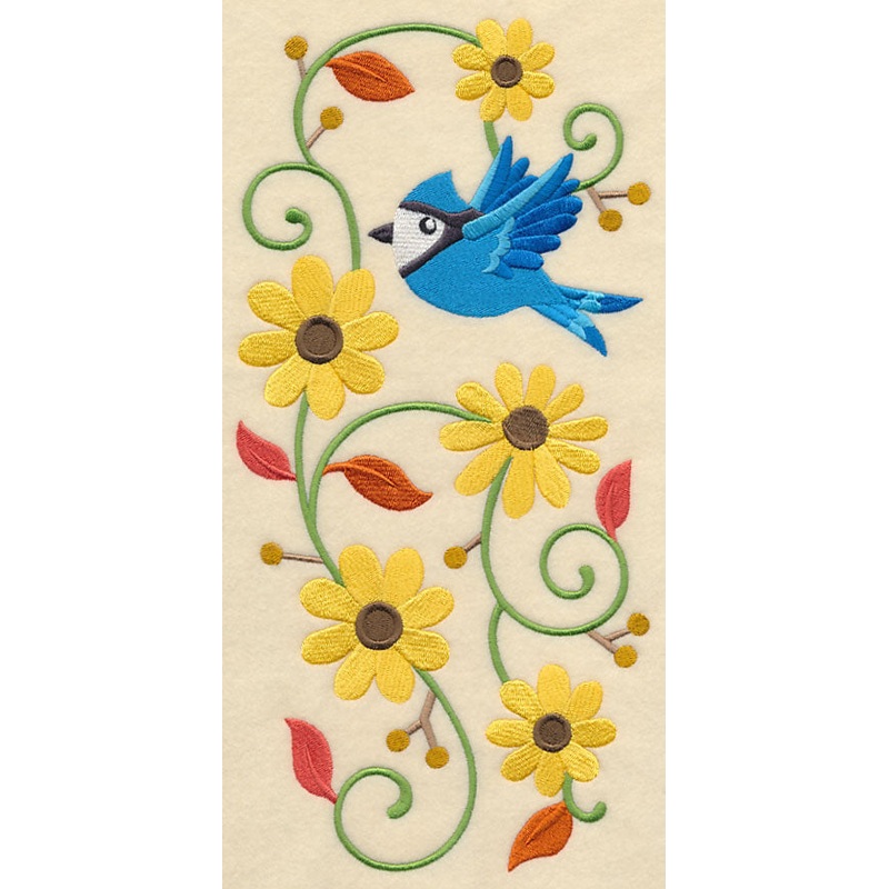 Bluejay and Black-Eyed Susans Spray