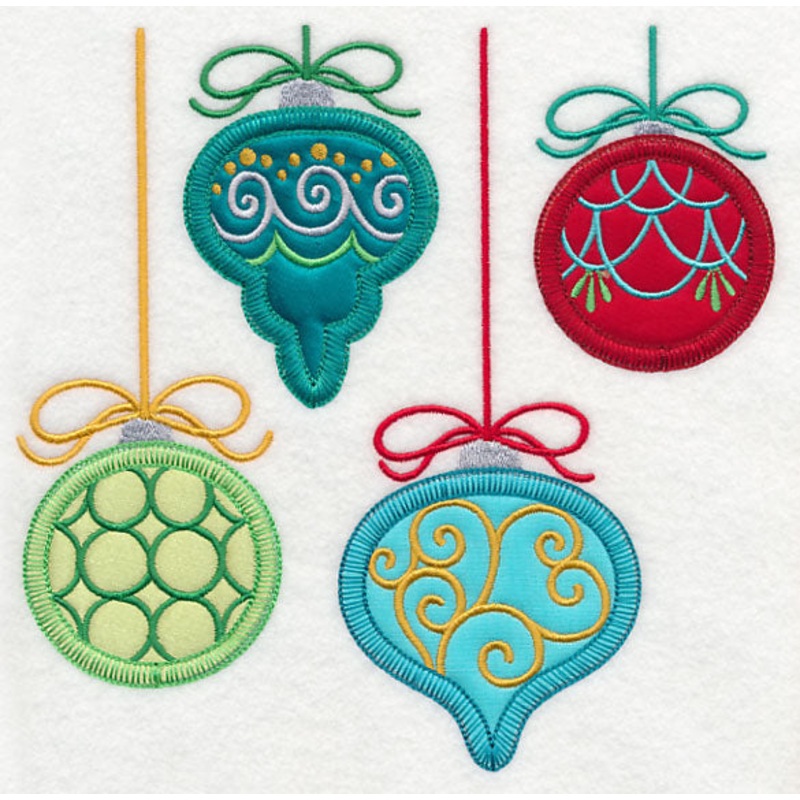 Christmas Ornament Quartet (Applique)