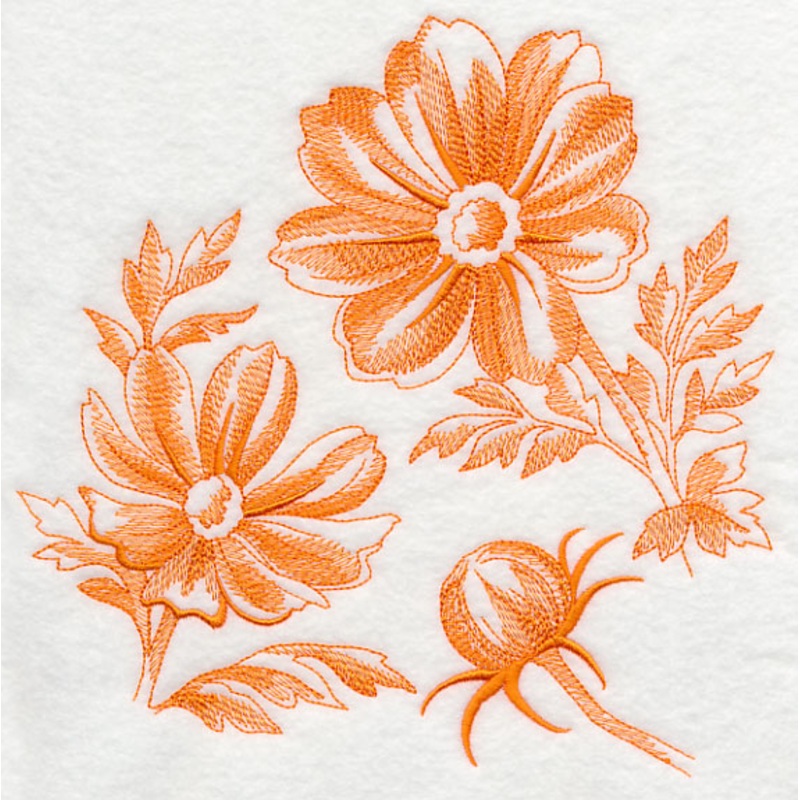 Cosmos Botanical (Toile)|7.8″ x 7.77″ / 198.16mm x 197.46mm|6.9″ x 6.88″ / 175.37mm x 174.75mm|5.84″ x 5.82″ / 148.35mm x 147.83mm|4.82″ x 4.81″ / 122.48mm x 122.05mm|3.88″ x 3.87″ / 98.55mm x 98.2mm|All Sizes