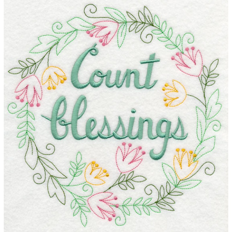 Count Blessings Wreath|7.8″ x 7.55″ / 198.09mm x 191.82mm|7.12″ x 6.9″ / 180.95mm x 175.21mm|6.04″ x 5.85″ / 153.43mm x 148.58mm|4.99″ x 4.83″ / 126.74mm x 122.76mm|3.85″ x 3.73″ / 97.73mm x 94.65mm|All Sizes