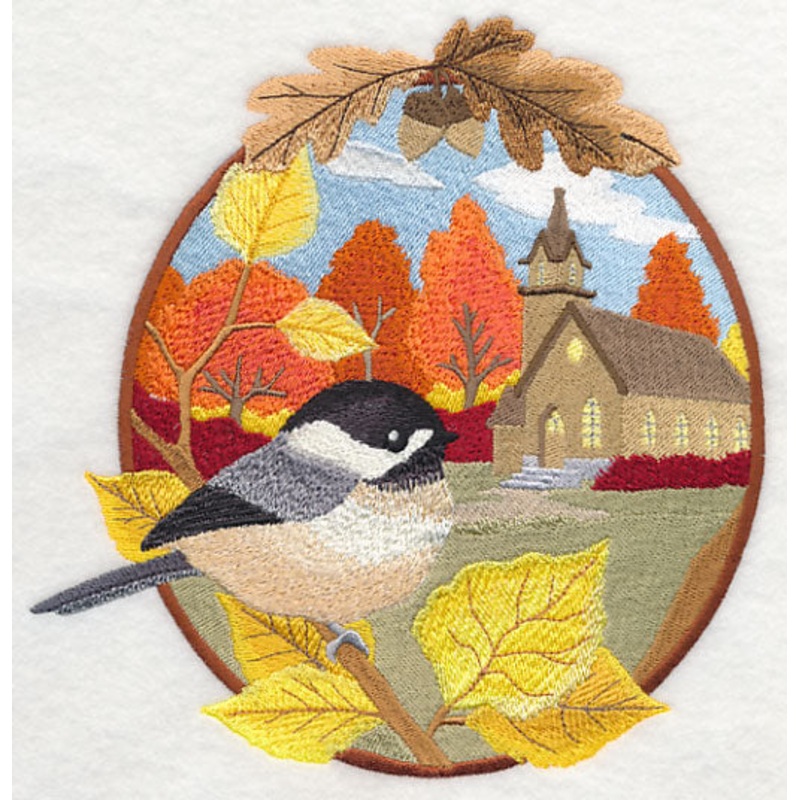 Country Autumn – Chickadee and Church