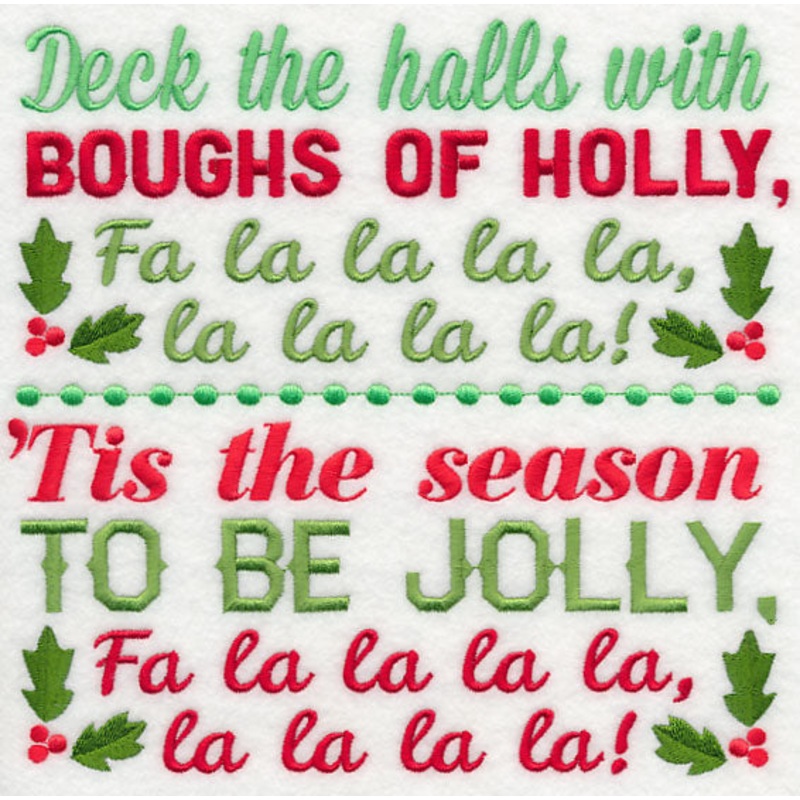 Deck the Halls Carol Square|7.49″ x 7.81″ / 190.12mm x 198.25mm|6.86″ x 7.15″ / 174.15mm x 181.57mm|5.85″ x 6.11″ / 148.69mm x 155.07mm|4.85″ x 5.06″ / 123.29mm x 128.58mm|All Sizes