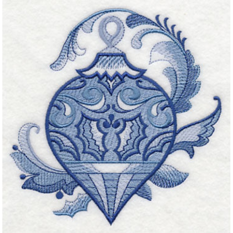 Delft Blue Holly Ornament|4.95″ x 4.86″ / 125.66mm x 123.36mm|3.86″ x 3.79″ / 98.11mm x 96.27mm|All Sizes
