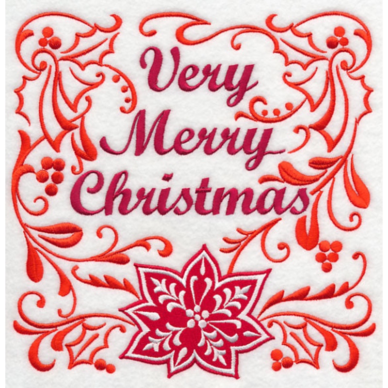 Very Merry Christmas and Poinsettia