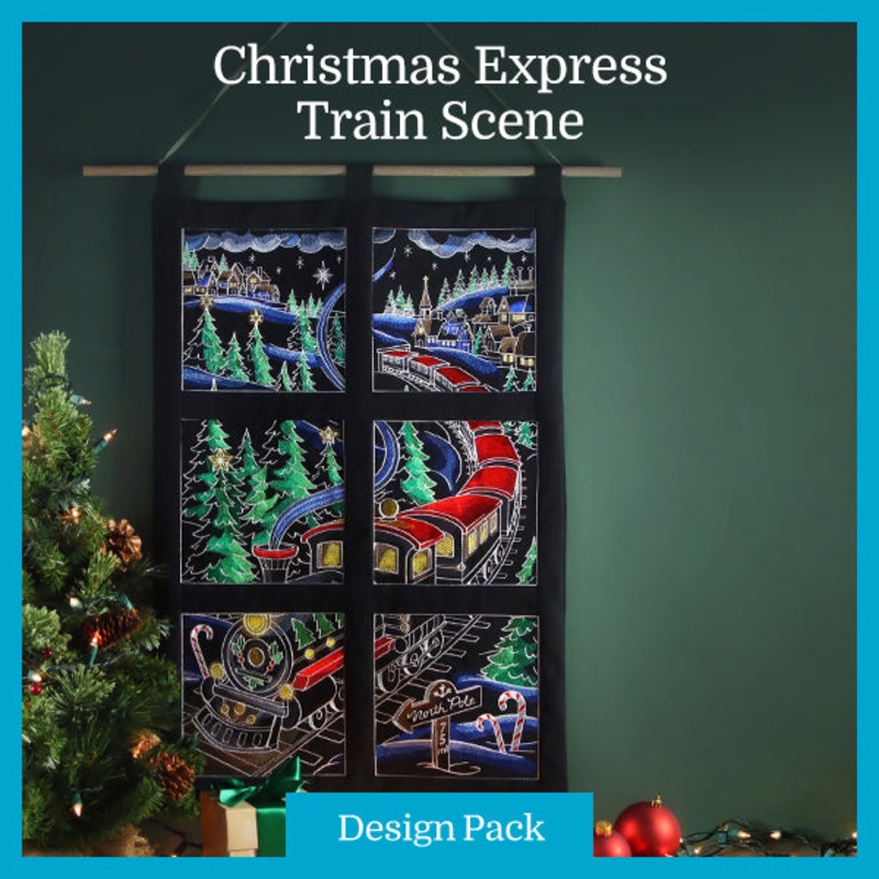 A Christmas Express Train Scene Design Pack