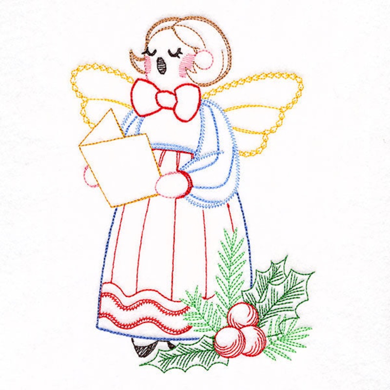 Caroling Angel 3|6.85″ x 4.79″ / 173.91mm x 121.73mm|3.9″ x 2.73″ / 98.99mm x 69.23mm|All Sizes
