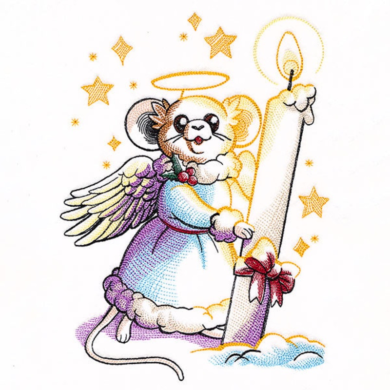 Christmas Angel Mouse with Candle