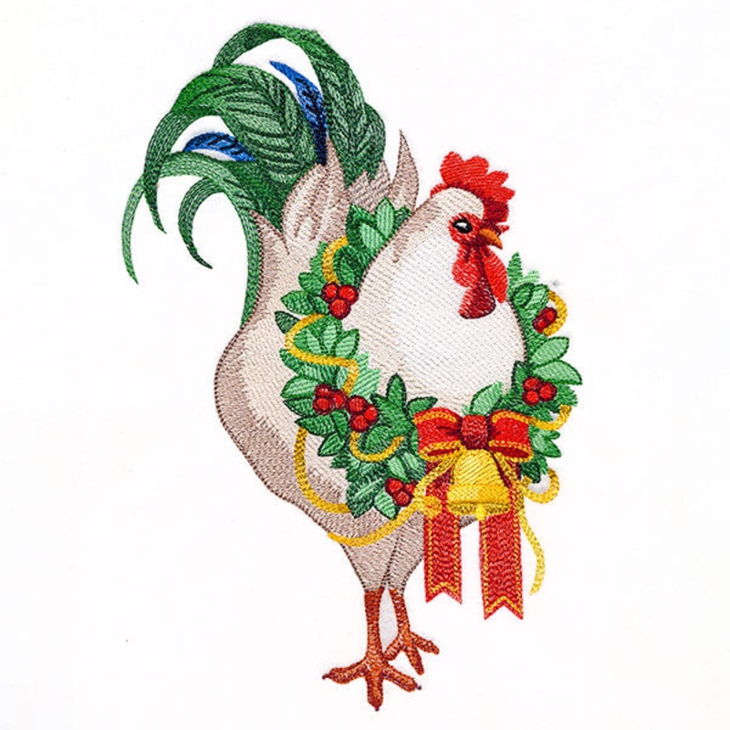 Christmas Cheer Rooster|10.03″ x 6.88″ / 254.69mm x 174.7mm|8.53″ x 5.85″ / 216.56mm x 148.54mm|7.69″ x 5.27″ / 195.34mm x 133.98mm|6.85″ x 4.7″ / 174mm x 119.32mm|All Sizes