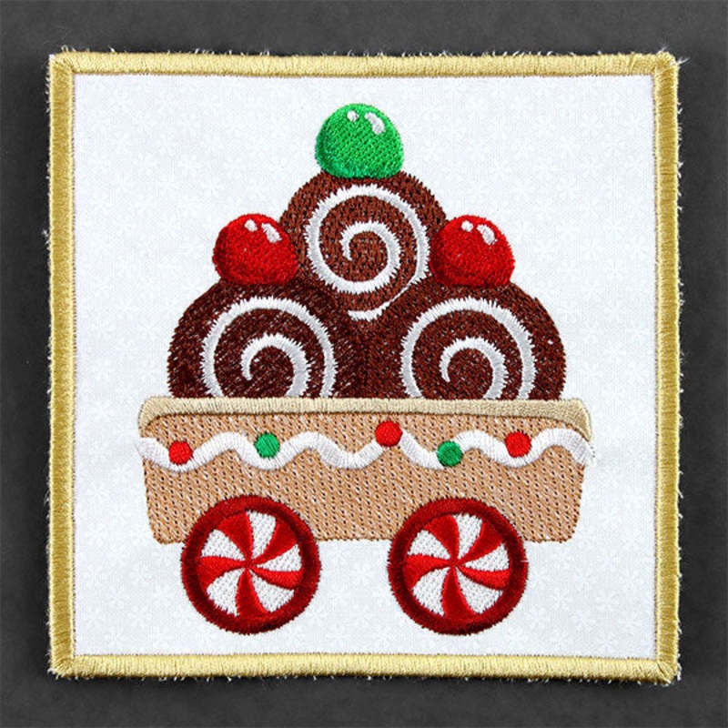 Christmas Gingerbread Train Coaster – Car 2 (In-the-Hoop)
