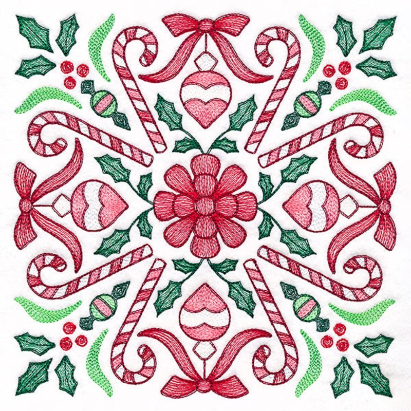 Christmas Kaleidoscope Candy Canes Square