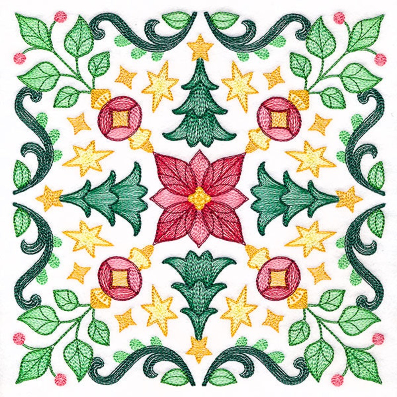 Christmas Kaleidoscope Trees Square