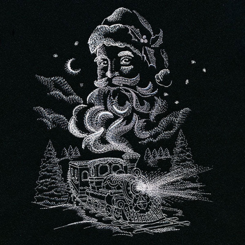 Christmas Train  and Old Saint Nick Scene