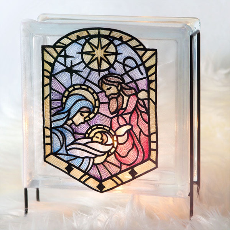 The Holy Family in Stained Glass