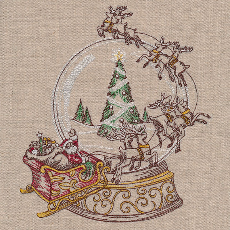 Vintage Snowglobe Santa’s Flight Scene