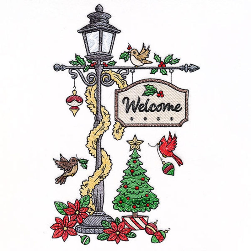 Welcome Christmas Lamppost|10.9″ x 6.84″ / 276.91mm x 173.86mm|9.31″ x 5.84″ / 236.48mm x 148.36mm|7.8″ x 4.9″ / 198.1mm x 124.46mm|6.85″ x 4.3″ / 173.96mm x 109.3mm|All Sizes