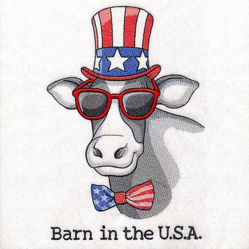 Barn in the USA Cow|10.04″ x 6.85″ / 254.92mm x 174.11mm|8.58″ x 5.85″ / 217.92mm x 148.47mm|7.8″ x 5.31″ / 198.04mm x 134.8mm|6.85″ x 4.68″ / 173.89mm x 118.78mm|All Sizes