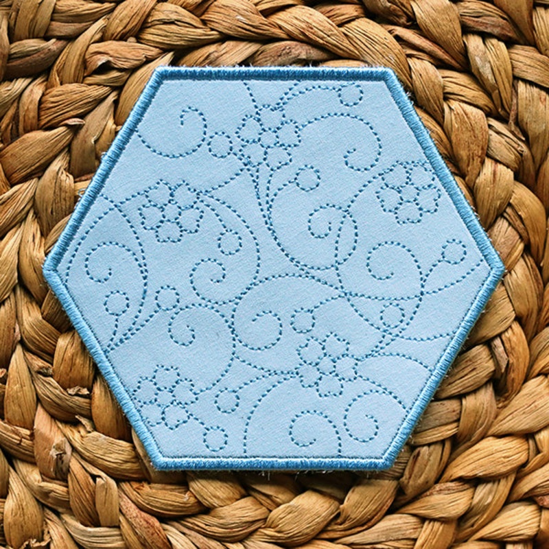 Blooming Hexagon Coaster (In-the-Hoop)