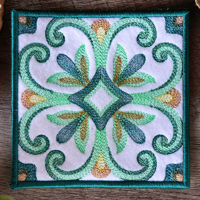 Elegant Color Theory Square Coaster (In-the-Hoop)