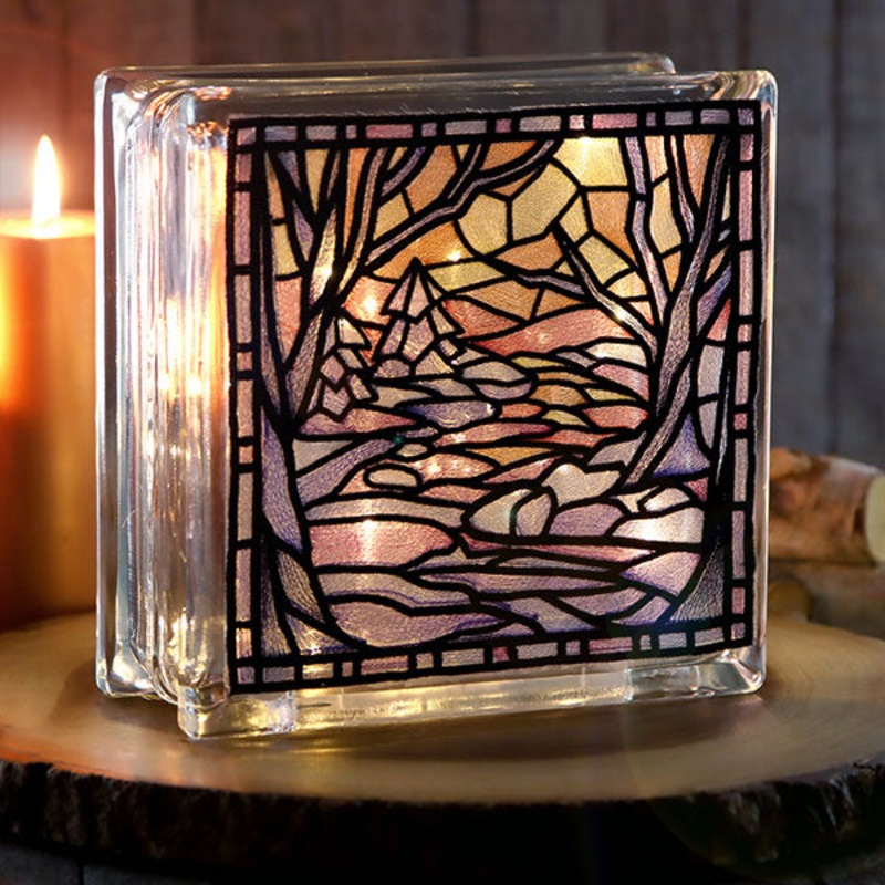 Four Seasons Stained Glass Square – Winter
